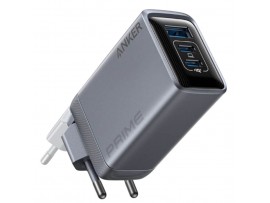 Hišni polnilec 100-240V => 1x USB-A (ž) 2x USB-C 100W za mobilni telefon ali tablični računalnik Anker Primer GaN črn (A2688341)