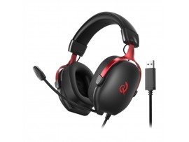 Slušalke žične QCY naglavne z mikrofonom USB Heroad VN200 črna-rdeča Gaming (H7GM black red)