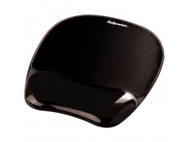 Podloga za miško z gelom ergonomska Fellowes Crystal™ črna Podloga za miško z gelom ergonomska Fellowes Crystal™ črna
