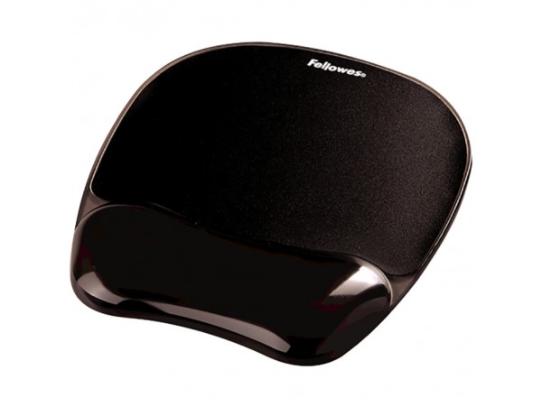 Podloga za miško z gelom ergonomska Fellowes Crystal™  črna