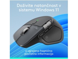 Miš brezžična + Bluetooth USB-C Logitech MX master 4 For Business 8000DPI Bolt reciever grafitna For Business (910-007617)