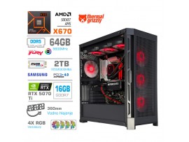 Računalnik MEGA TWR S11 R7-9800X3D/RTX5070Ti/64GB-DDR5/2TB-4.0/1050W/Brez OS/črna RGB