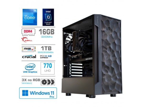 Računalnik MEGA TWR S7 i5-12600K/Intel 770/16GB/1TB/750W/Win11Pro RGB