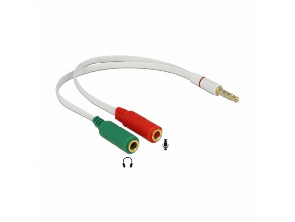 Adapter Audio 3,5mm M => 2 x 3,5mm Ž Delock 0,20m CTIA (65447)