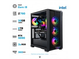 Računalnik MEGA TWR S10 i9-14900K/RTX5090/32GB-DDR5/2TB-4.0/1000W/Brez OS/črna RGB