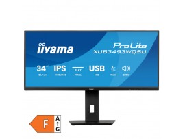 Monitor Iiyama 86,4 cm (34,0") XUB3493WQSU-B6 3440x1440 120Hz IPS 1ms 2xHDMI DisplayPort 2xUSB3.2 2xUSB-C-Out HAS Zvočniki 2x5W  sRGB100% FreeSync ProLite PiP