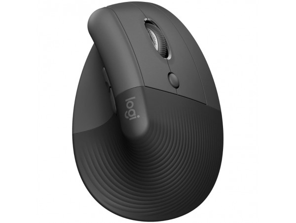 Miš brezžična + Bluetooth Logitech Lift Vertical For Business 4000DPI za levičarje grafitna (910-006495)