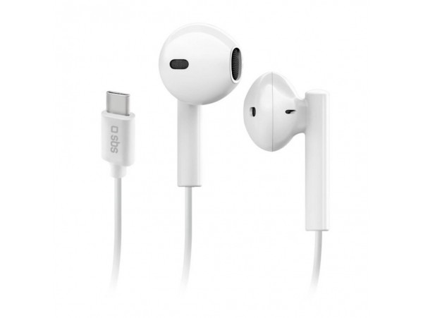 Slušalke žične ušesne USB-C stereo SBS z mikrofonom bele (TEEARTYCAPW)