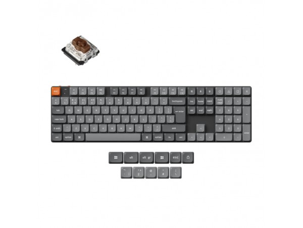 Tipkovnica brezžična, bluetooth, USB Keychron K5 Max rjava stikala UK | siva RGB (K5M-H3-UK)