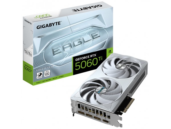 Grafična kartica nVidia RTX5060Ti GigaByte Eagle OC Ice Bela - 8GB GDDR7 (GV-N506TEAGLEOC ICE-8GD)