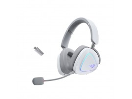 Slušalke brezžične Asus naglavne z mikrofonom BT/1x3,5mm ROG Delta II bele Gaming (90YH03W0-BHUA10)