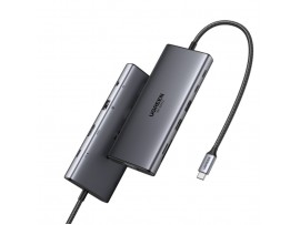 Priklopna postaja USB-C => Ugreen 11v1 1xVGA 1xHDMI 2xUSB3.2 2xUSB-C 100W 1xLAN 1x3,5mm (45520)