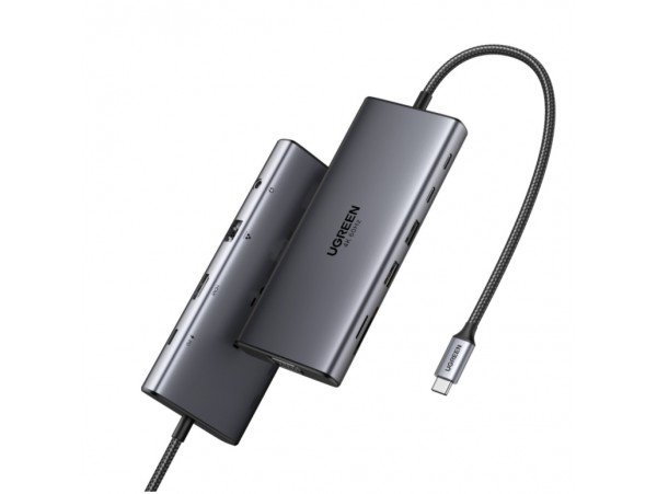 Priklopna postaja USB-C => Ugreen 11v1 1xVGA 1xHDMI 2xUSB3.2 2xUSB-C 100W 1xLAN 1x3,5mm (45520)