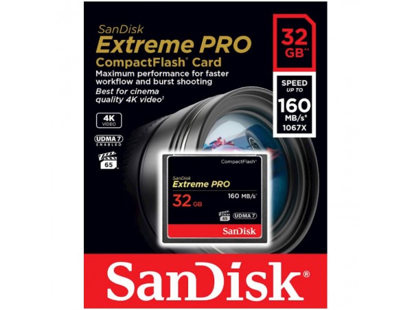 Spominska kartica Compact Flash 32GB Sandisk Extreme Pro 160MB/s/65MB/s (SDCFXPS-032G-X46)