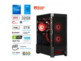 Računalnik MEGA MT S8 i7-12700K/RTX5070/32GB/2TB/750W/Brez OS/črna RGB + Estetski napajalni kabli [Rdeča / Črna]