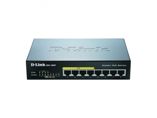 STIKALO 8-PORT D-link 100/1000 1000 (DGS-1008P/E)