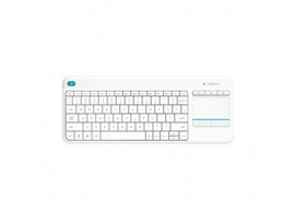 Tipkovnica brezžična Logitech K400 Plus US | SLO gravura bela + TouchPad (920-007146)