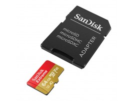 Spominska kartica microSDXC 64GB Sandisk Extreme Extreme Pro 170MB/s/170MB/s U3 V30 UHS-I +adapter (SDSQXAH-064G-GN6AA)