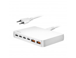 Hišne polnilec 100-240V => 4x USB-C PD 2x USB-A QC 3.0 100W Logilink bel (PA0418)