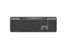 Tipkovnica brezžična + Bluetooth Logitech Signature Slim Solar K980 US international | SLO gravura grafitna (920-013764)