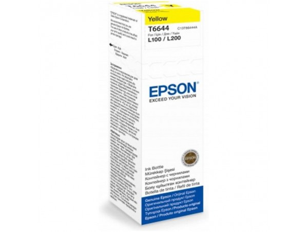 ČRNILO EPSON T 664 44 RUMENO STEKLENICKA, 70 ML L100,L200,L210,L300... (C13T66444A)