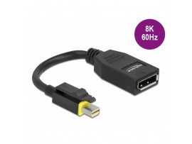 Adapter Mini DisplayPort (m) => DisplayPort (ž) 15cm 8K 60Hz z zaklepom Delock (65978)