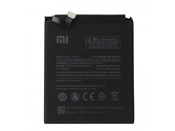 Baterija za Xiaomi Mi 5X / Mi A1 / Note 5A, BN31, originalna, 3000 mAh