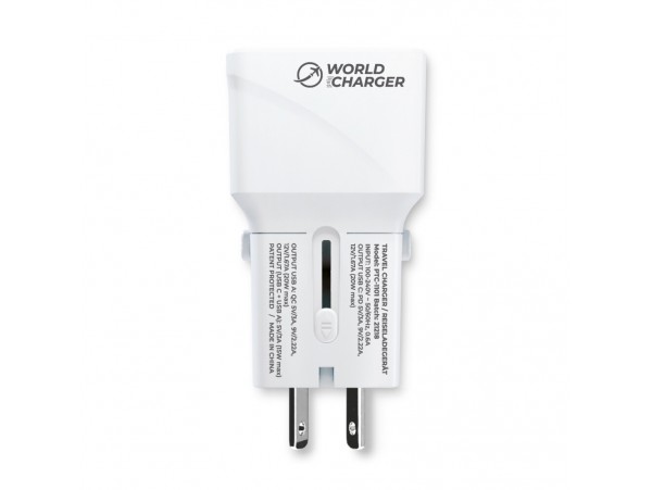 Polnilec / adapter USB-A / USB-C, mednarodni, 20 W