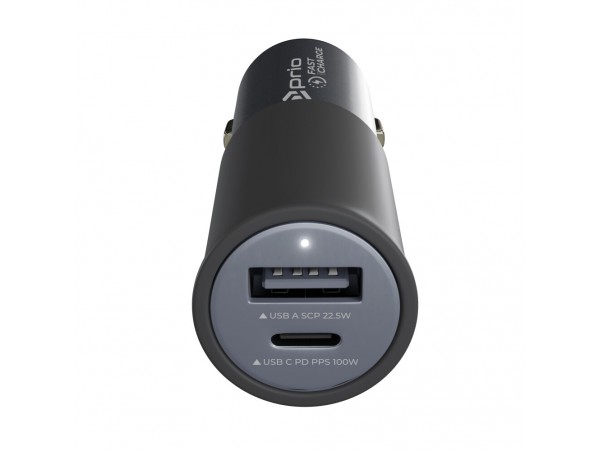 Avtomobilski polnilec za naprave s priključkom USB-C / USB-A, dvojni, 100W