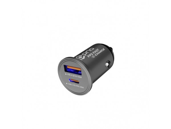 Avtomobilski polnilec za naprave s priključkom USB-C / USB-A, dvojni, 45W