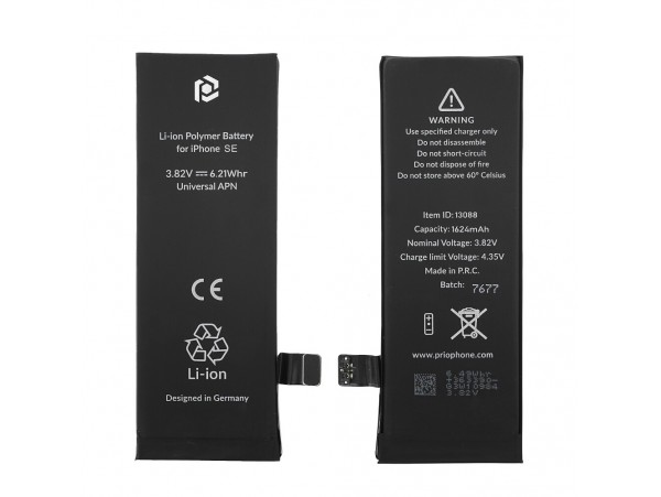 Baterija za Apple iPhone SE, 1624 mAh, vključen trak za pritrditev