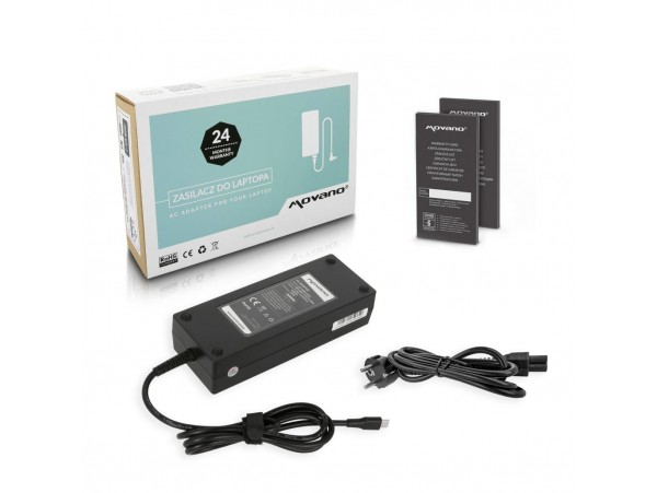 Polnilec za prenosnike HP / Toshiba / Acer / Asus / Lenovo / Dell, 130W / 20V / 6,5A / priključek USB-C
