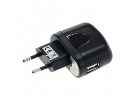 Polnilec / adapter USB, univerzalni, črn, 1A