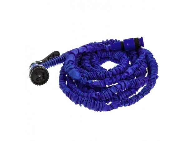 Raztegljiva cev za zalivanje, modra, 45m