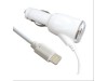 Avtomobilski polnilec za telefone Apple iPhone / iPod, priključek Lightning, bel, 2A