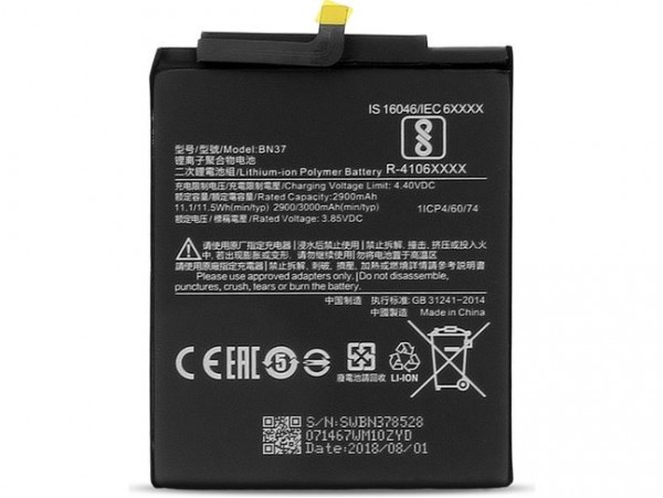 Baterija za Xiaomi Redmi 6A, BN37, originalna, 3000 mAh