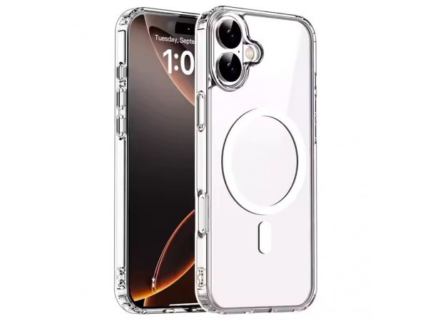 Silikonski ovitek za Apple iPhone 16 Plus, Magsafe, prozoren