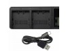 Polnilec za baterijo JVC BN-VC296G / BN-VC298G / BN-VC264G, dvojni, USB-C