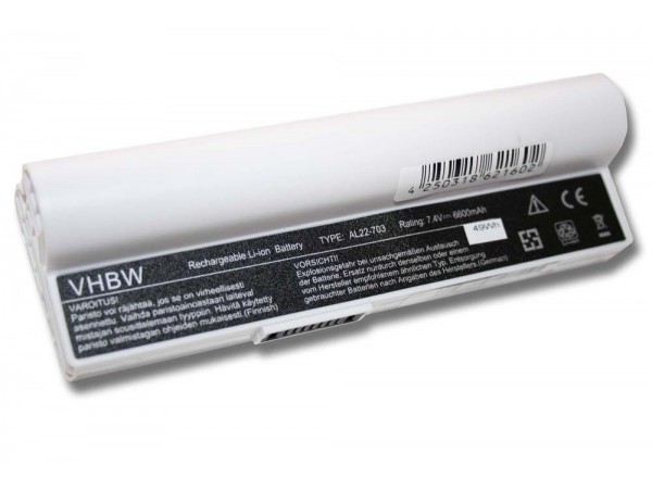 Baterija za Asus Eee PC 900A / 900HA / 900HD, bela, 4400 mAh