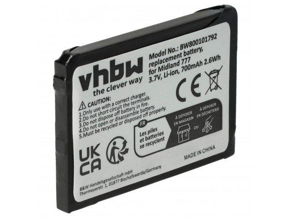 Baterija za Midland 777 / PMR446, 700 mAh