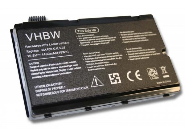 Baterija za Fujitsu Siemens Amilo PI3525 / PI3540, črna, 4400 mAh
