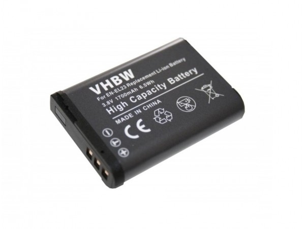 Baterija EN-EL23 za Nikon Coolpix P600 / P900 / S810, 1700 mAh
