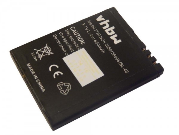 Baterija za Nokia 2680 / 3600 / 3710 / 7610, BL-4S, 850 mAh