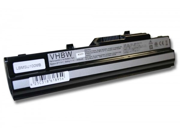 Baterija za Medion Akoya E1210 / MSI Wind U100 / LG X110, črna, 4400 mAh