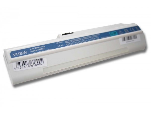 Baterija za Acer Aspire One A110 / A150 / D150 / D250, bela, 4400 mAh