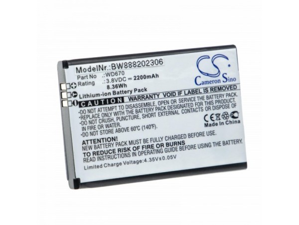 Baterija za ZTE Jazz Super 4G LTE WiFi / MF673, 2200 mAh