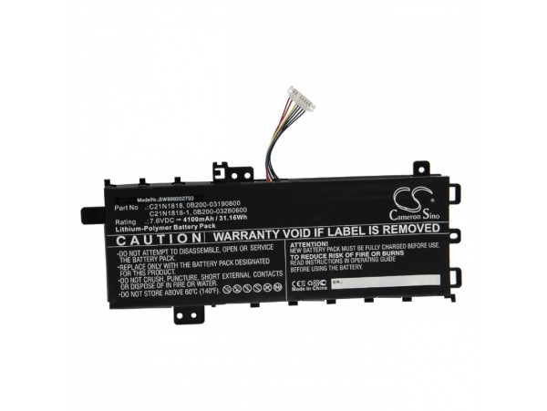 Baterija za Asus VivoBook 14 X412 / X412D / X412F, C21N1818-1, 4100 mAh