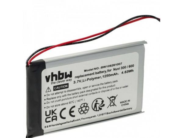 Baterija za Garmin Nüvi 300 / 350 / 600 / 680, 1250 mAh