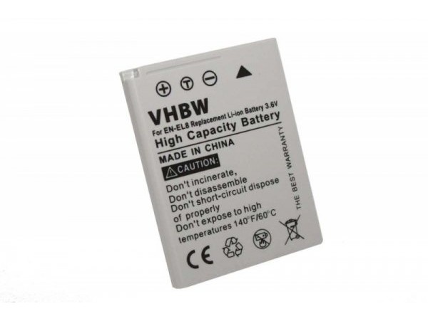 Baterija EN-EL8 za Nikon CoolPix S1 / S2 / S3 / P1 / P2, 600 mAh