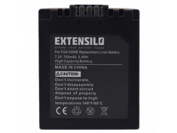 Baterija CGA-S006 / CGR-S006 za Panasonic Lumix FZ8 / FZ18 / FZ28 / FZ30 / FZ35, 750 mAh